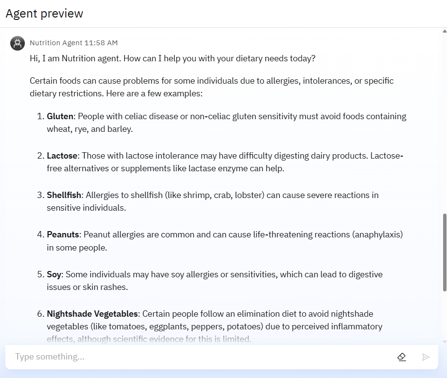 Nutrition Agent Chatbot